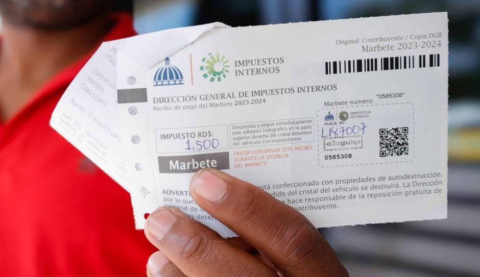 Entre 500 y mil pesos: DGII aumenta el precio del marbete para el período 2026-2027